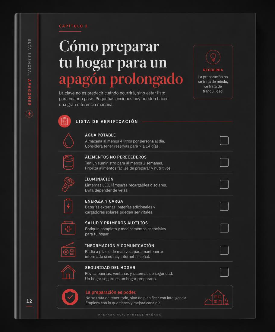 Cómo preparar tu hogar para un apagón prolongado