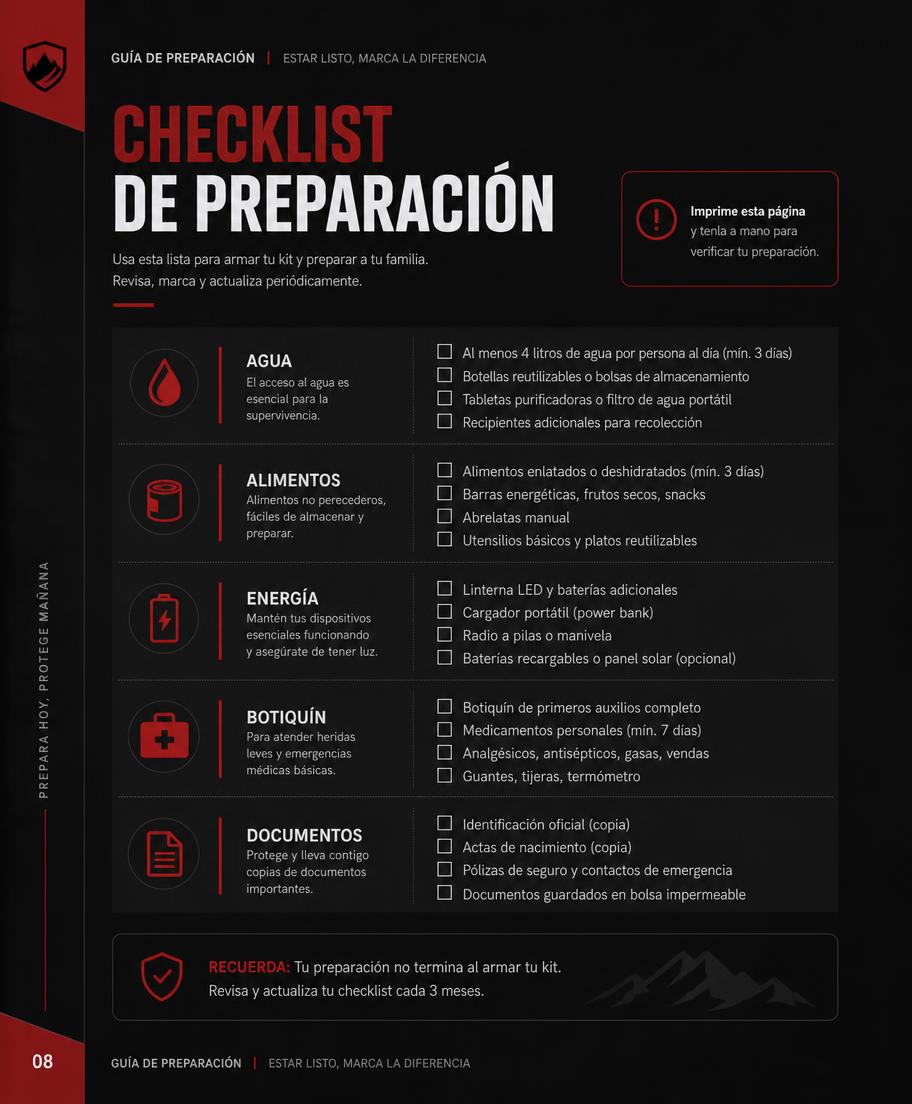 Checklist de preparación